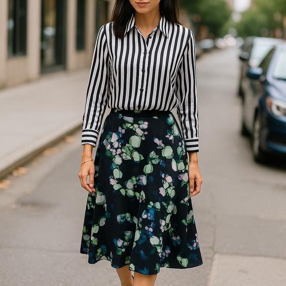 BR Floral Midi Skirt with Pockets - Picture 9 of 9